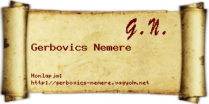 Gerbovics Nemere névjegykártya